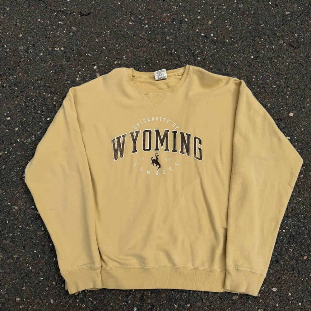 University of Wyoming Tan Crewneck Sweatshirt